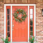 Spring Wreath Artificial Carrot Eucalyptus Wreath 22IN, Orange Green White, Spring Easter Summer Front Door Wall, alternate