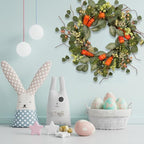 Spring Wreath Artificial Carrot Eucalyptus Wreath 22IN, Orange Green White, Spring Easter Summer Front Door Wall, alternate
