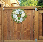 Spring Wreath Artificial Hydrangea Eucalyptus 20IN, Light Blue White Green, Spring Easter Summer Front Door Wall, alternate