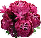 Springs Flowers Artificial Silk Peony Bouquets Wedding Home Decoration, Pack of 1 (Spring Hot Pink) in Spring