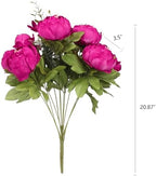 Springs Flowers Artificial Silk Peony Bouquets Wedding Home Decoration, Pack of 1 (Spring Hot Pink) in Spring, alternate view