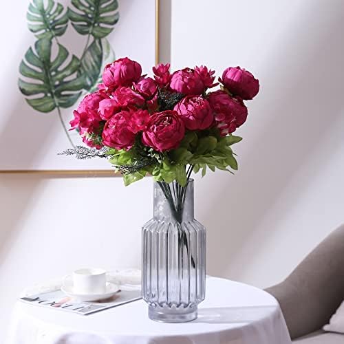 Springs Flowers Artificial Silk Peony Bouquets Wedding Home Decoration, Pack of 1 (Spring Hot Pink) in Spring, alternate view