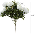 Springs Flowers Artificial Silk Peony Bouquets Wedding Home Decoration, Pack of 1 (Spring White) in Spring White, alternate