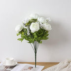 Springs Flowers Artificial Silk Peony Bouquets Wedding Home Decoration, Pack of 1 (Spring White) in Spring White, alternate