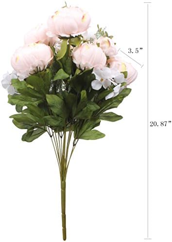 Springs Flowers Artificial Silk Peony Bouquets Wedding Home Decoration, Pack of 1 (Spring Pure Pink) in Spring, alternate