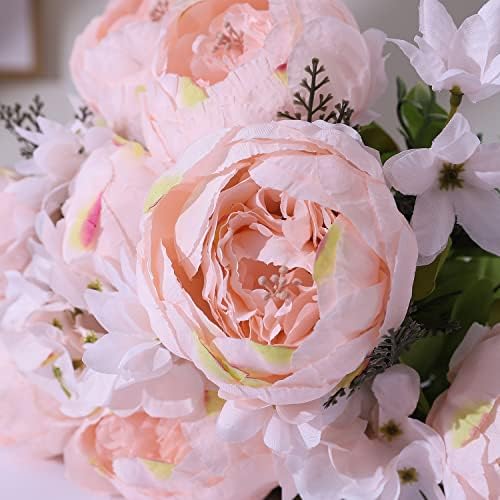 Springs Flowers Artificial Silk Peony Bouquets Wedding Home Decoration, Pack of 1 (Spring Pure Pink) in Spring, alternate