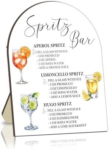 Spritz Bar Sign Sign, Spritz Bar Sign for Wedding Party, Cocktail Signs for Bride Shower, Cocktail Recipe Card