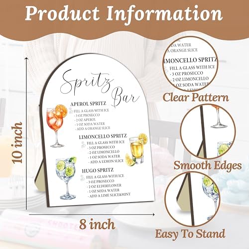 Spritz Bar Sign Sign, Spritz Bar Sign for Wedding Party, Cocktail Signs for Bride Shower, Cocktail Recipe Card, alternate