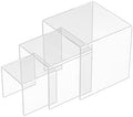 Square Acrylic Display Risers 3pcs, Clear Showcase Shelves for Collectibles, Funko Pop Figures, Perfumes