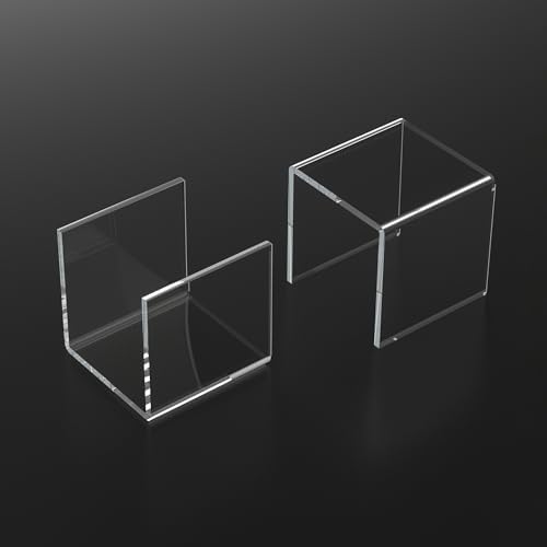 Square Acrylic Display Risers 3pcs, Clear Showcase Shelves for Collectibles, Funko Pop Figures, Perfumes, alternate view 5