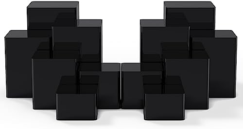 Square Acrylic Risers Display Stands, Black, 12 Pcs in Black