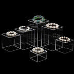 Square Acrylic Risers Display Stands, Clear, 12 in Clear, alternate view 5