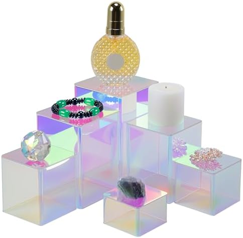 Square Acrylic Risers Display Stands, Colorful, 12 Pcs in Colorful, alternate view 4