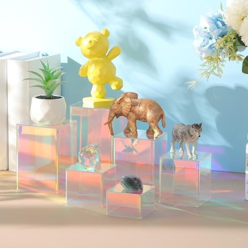 Square Acrylic Risers Display Stands, Colorful, 12 Pcs in Colorful, alternate view 5