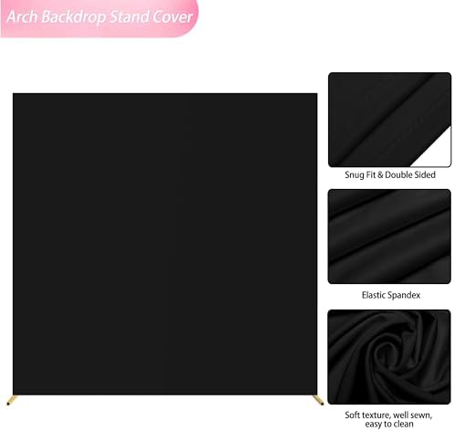 Square Backdrop Cover Black Square Wedding Arch Cover, 6.6x6.6FT in 6.6 x 6.6 FT in Black, alternate view 5