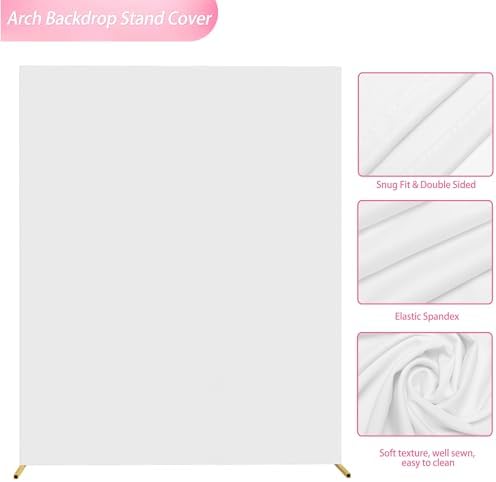Square Backdrop Cover White Square Wedding Arch Cover, 6.6x5.2FT in 6.6x5.2FT, alternate view 4