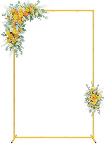 Square Backdrop Stand Gold Metal Wedding Arch Stand 6.6FT x 4FT