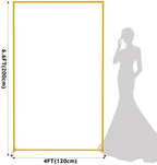 Square Backdrop Stand Gold Metal Wedding Arch Stand 6.6FT x 4FT, alternate view 3