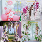 Square Backdrop Stand Gold Metal Wedding Arch Stand 6.6FT x 4FT, alternate view 5