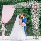 Square Backdrop Stand Gold Metal Wedding Arch Stand 6.6FT x 6.6FT, alternate view 2