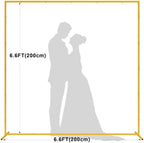 Square Backdrop Stand Gold Metal Wedding Arch Stand 6.6FT x 6.6FT, alternate view 3