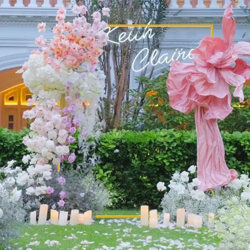 Square Backdrop Stand Gold Metal Wedding Arch Stand 6.6FT x 6.6FT, alternate view 5