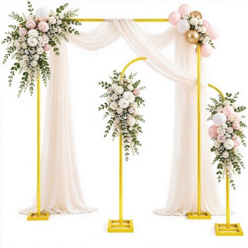 Square Balloon Arch Stand 6.6FT Metal Party Backdrop Frame 2-in-1 Wedding Arch for Birthday Baby Shower Decor in