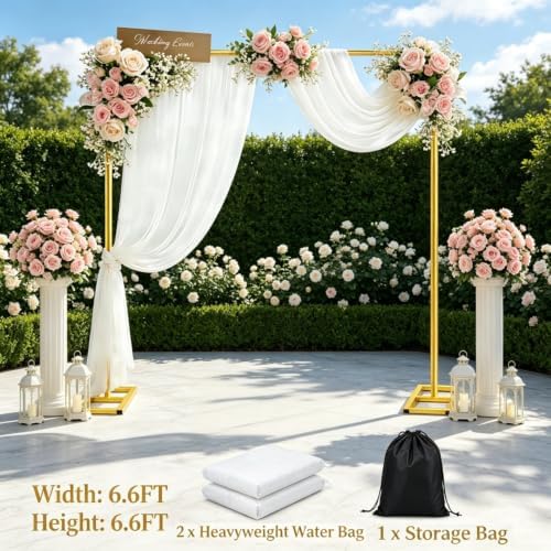 Square Balloon Arch Stand 6.6FT Metal Party Backdrop Frame 2-in-1 Wedding Arch for Birthday Baby Shower Decor in, alternate