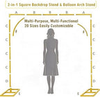Square Balloon Arch Stand 6.6FT Metal Party Backdrop Frame 2-in-1 Wedding Arch for Birthday Baby Shower Decor in, alternate