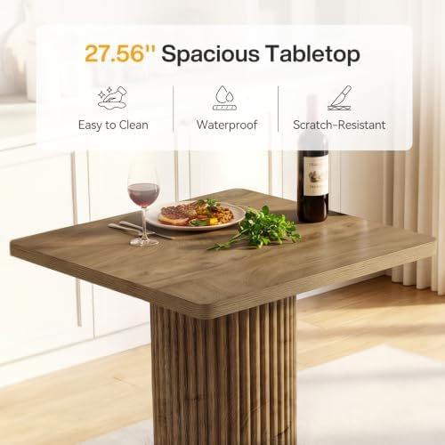 Square Bar Table, 39.4" H Bistro Pub Table with Metal Footrest, alternate view 6