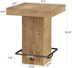 Square Bar Table, Kitchen Dining Table, Industrial Counter Height Pub Cocktail Table Home Bar Unit with Metal, alternate view