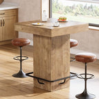 Square Bar Table, Kitchen Dining Table, Industrial Counter Height Pub Cocktail Table Home Bar Unit with Metal, alternate view
