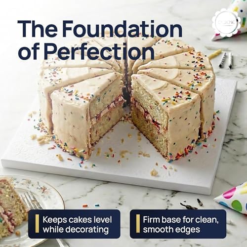 Square Cake Drum Board, 1/2 Inch Thick, 8x8 Inch, 5 Pack in 8" x 8" in White, alternate view 5