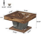 Square Coffee Table, Wood Center Table for Living Room, 31.5" Modern Cocktail Tea Accent Table, Rustic Brown &, alternate