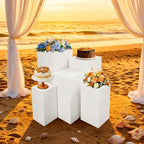 Square Column Pedestal Stands for Party,5pcs Pedestal Display Plinth Pillars, Metal Party Stands Decor, Cake, alternate view