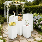 Square Column Pedestal Stands for Party,5pcs Pedestal Display Plinth Pillars, Metal Party Stands Decor, Cake, alternate view