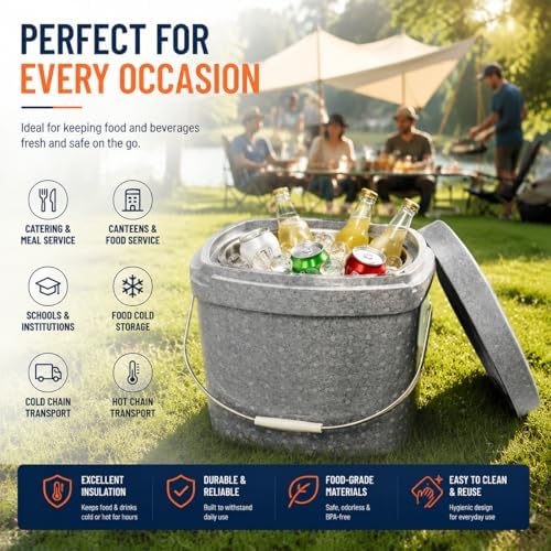 Square EPP Insulated Soup Container Commercial Food Warmer for Hot or Cold Food, Hot Box for Catering, with, alternate view 6