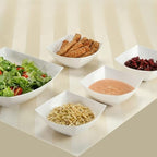 Square Fancy White Plastic Serving Bowls - 16oz (4 Count) - Elegant Display For Catering, Parties & Events, alternate view 2