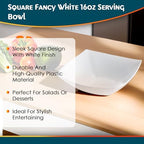 Square Fancy White Plastic Serving Bowls - 16oz (4 Count) - Elegant Display For Catering, Parties & Events, alternate view 5