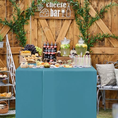 Square Fitted Card Table Covers 2 Pcs 34X34 Inch Teal in 34 Square| 2 Pack in Teal, alternate view 2