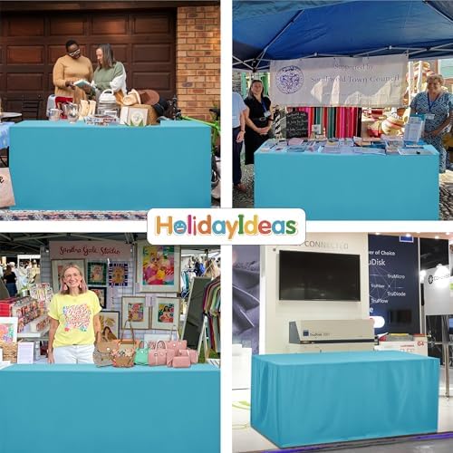 Square Fitted Card Table Covers 2 Pcs 34X34 Inch Teal in 34 Square| 2 Pack in Teal, alternate view 6