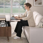 Square Lift Top Coffee Table with Storage for Living Room, Walnut, alternate view 3