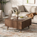 Square Lift Top Coffee Table with Storage for Living Room, Walnut, alternate view 4