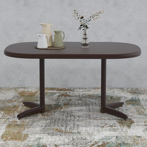 Square Round Extendable Table for 4 Person and 6 Person - Walnut