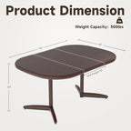 Square Round Extendable Table for 4 Person and 6 Person - Walnut, alternate view 2