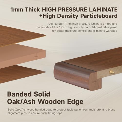 Square Round Extendable Table for 4 Person and 6 Person - Walnut, alternate view 5