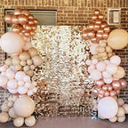 Square Shimmer Wall Backdrop Party Panels 24-Pack Sequin Wall Backdrop in 6ftx4ft in Champagne, alternate view 4