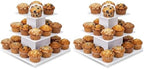 Square Stable Spacious Cupcake Stand (2pcs) in White