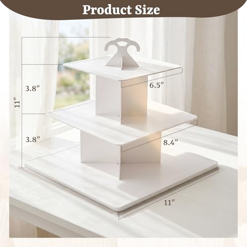 Square Stable Spacious Cupcake Stand (2pcs) in White, alternate view 2