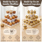Square Stable Spacious Cupcake Stand (2pcs) in White, alternate view 3